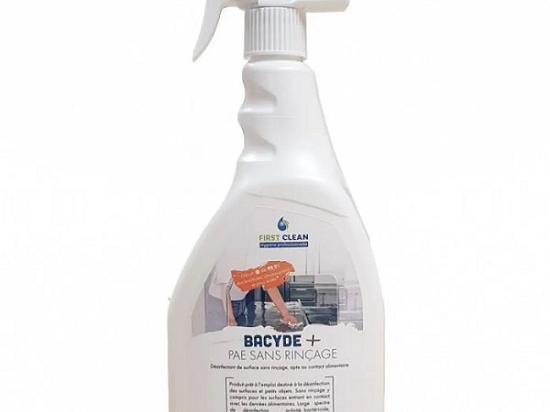 Désinfectant bacyde sans rincage flacon pulvérisateur (750ml x6) - FIRST CLEAN