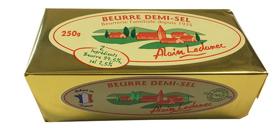 Beurre 1/2 sel plaquette 80%Mg 250g