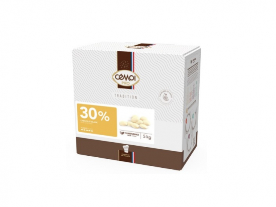 Chocolat blanc 30% cacao traditionnel palet boite 5Kg - CÉMOI