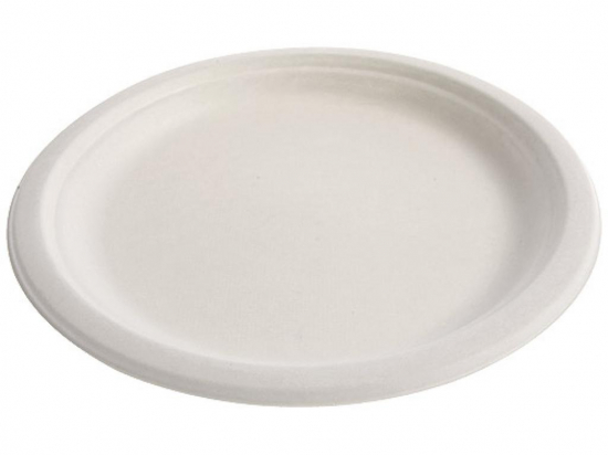 Assiette ronde pulpe blanche Ø228.6mm (228.6x25mm) [500 (20x25)]