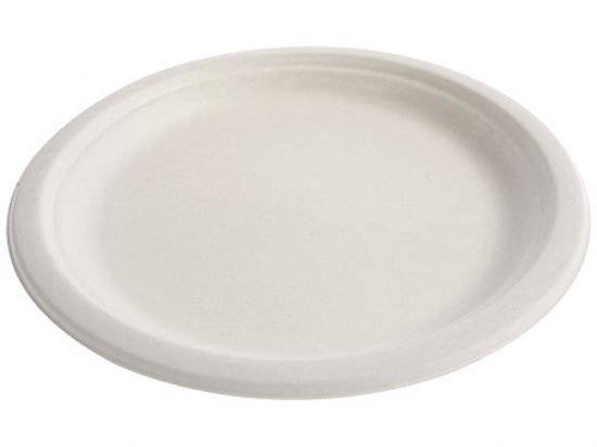 Assiette ronde pulpe blanche Ø228.6mm (228.6x25mm) [500 (20x25)]