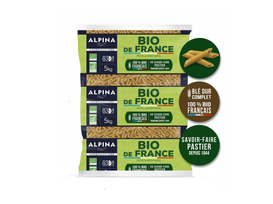 Pate penne complet BIO sachet 5Kg - ALPINA SAVOIE