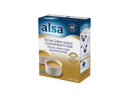 Préparation pot crème caramel au beurre salé boite 720g /48P - ALSA