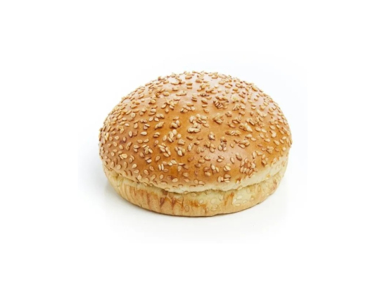 Pain burger brioché artisanal au sésame cuit prétranché Ø12cm (90g x4)