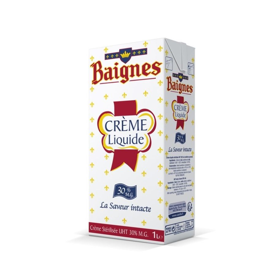 Crème entière liquide 35,1% mg - brique 1L - Baignes - Sodiaal Professionnel