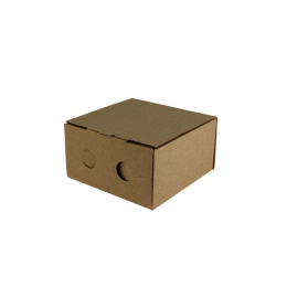 Boite hamburger carton kraft brun micro cannelé (130x130x70mm) (x200)