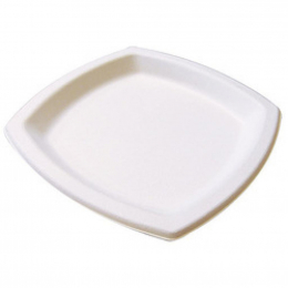Assiette pulpe blanche carrée 170x170x150mm (x300)