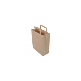 Sac en papier avec anse plate marron 22x10cm h28cm (250pcs)