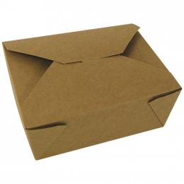 Boite "Firpack" biodégradable carton kraft brun 1324ml (170x137x64mm) (x300)