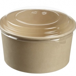 Bol salade rond bambou avec couvercle 1000ml (25U)x10 - SOLIA