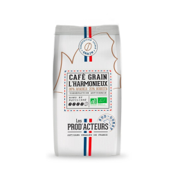 Café grain L'Harmonieux BIO 80/20 1Kg - LES PROD'ACTEURS