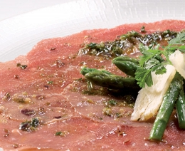 Carpaccio de boeuf tranché minut' VBF (70g x20 ) [boite de 2 sachets de 10 rosaces Ø24 cm env] - CHARAL - Surgelé