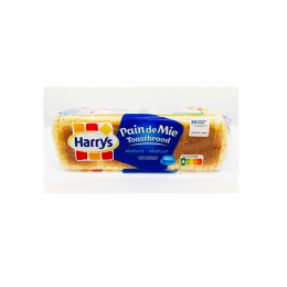 Pain de mie nature en tranches 10x10cm longue conservation paquet (500g /24 x8) - HARRYS