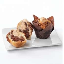 Maxi muffin marbré fourré noisette cuit (120g x20) - Surgelés