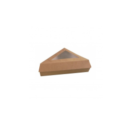 Part de tarte triangle en carton kraft brun avec fenêtre 170x140x60mm (2 x125pcs)