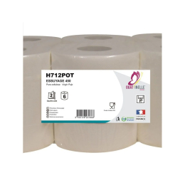 Essuie-mains blanc 450 feuilles 2 plis dévidage central (90m x6)