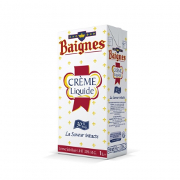 Crème liquide entière 30%Mg UHT brique 1L France - BAIGNES