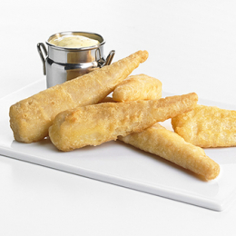 Aiguillette fish and chips de cabillaud préfrite (35g /5Kg) - Surgelé