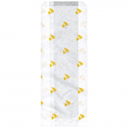 Sac sandwich papier kraft blanc décor alizé jaune (260x40x10mm) [2000 (2x1000)]