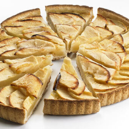 Tarte aux pomme prédécoupée 10 parts  Ø24.7cm 720g - PASQUIER - Surgelé