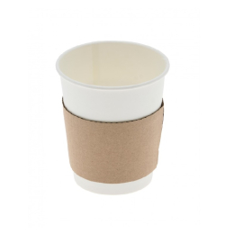 Bague en carton protection chaleur pour gobelet 24 et 30cl Ø8x5.9cm (1000pcs) [GSM Coffee Shop]