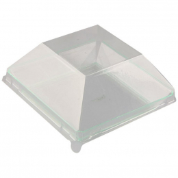 Couvercle pour assiette "Pulpy Squary" carré PET transparent (95x95x40mm) (x200) (assiette associée : 11315009/C)