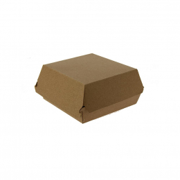 Coquille burger XL carton kraft brun micro cannelé (130x130x75mm) (x200)