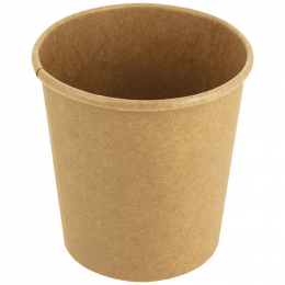 Pot à soupe carton kraft brun 450ml/16Oz (97x97x100mm) (x500) (couvercle associé : 304001COV, 304001PPCOV/C) (saladier bol)