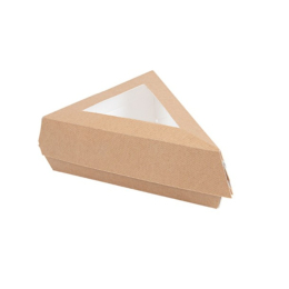 Boite triangulaire en carton avec fenêtre pour part de tarte (17x13x h 5cm) (300pcs) [tarte salée]