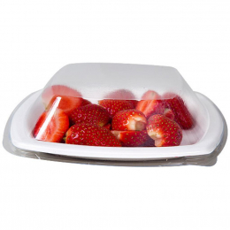 Couvercle pour assiette "Pulpy Squary" carré PET transparent (170x170mm) [300 (6x50)] (assiette associée : 1152117)