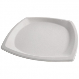 Assiette "Pulpy Squary" carrée blanche (250x250mm) [300 (12x25)]