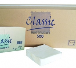 Serviette blanche 30x30cm 1pli (paquet 250U)x2 - GLOBAL HYGIENE