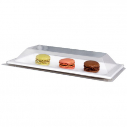 Couvercle rectangulaire PET transparent (275x145x40mm) [300 (6x50)] (assiette rectangulaire "Pulpy Liny" associée : 115211326)