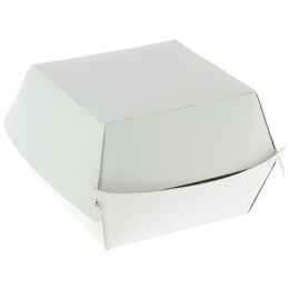 Boite hamburger carrée carton blanc ingraissable (100x100x80mm) (x600)