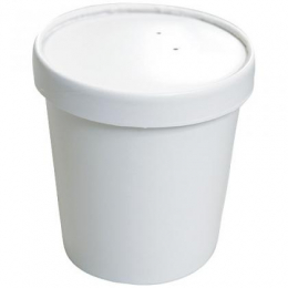 Pot à soupe carton renforcé blanc 36cl/12Oz avec couvercle (97x97x73mm) (x250) (couvercle associé : 304001PPCOV/C) (saladier bol)
