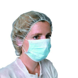 Masque hygiène à élastique papier 3 plis bleu (boite 50U) - MUTEXIL