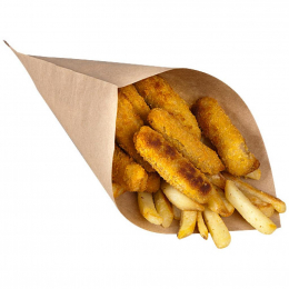 Cône papier kraft brun grand modèle (205x205x265mm) [1600 (16x100)]