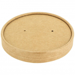 Couvercle carton kraft brun ventilé (x500) (pot à soupe associé : 3040008KR/3040012KR/3040016KR)