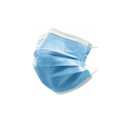 Masque hygiène à élastique papier 3 plis bleu (boite 50U) - MUTEXIL