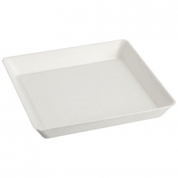 Assiette "Pulpy Squary" carrée blanche (130x130mm) [200 (8x25)]