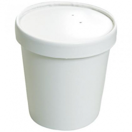 Pot à soupe carton renforcé blanc 24cl/8Oz (91x91x60mm) [500 (20x25)] (couvercle associé : 3040012COV/C, 304001PPCOV/C)