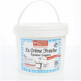 Crème fraiche épaisse 15%Mg pasteurisée seau 5L - PAYSAN BRETON