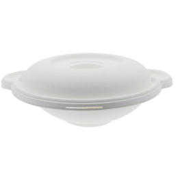 Saladier rond et couvercle pulpe et PLA 2400ml (363x309x94mm) (x25)