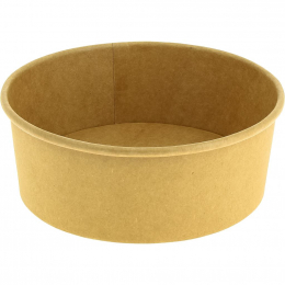 Saladier rond (bol) carton kraft brun 1100/1300ml [186x161xH67.5mm] (x300) (couvercle associé : 313210COV/C3) (saladier bol)