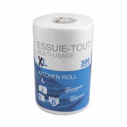 Essuie tout compact blanc XL 300feuilles (x10) - KITCHEN ROLL