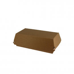 Coquille BIG sandwich carton kraft brun micro cannelé (205x107x78mm] (x250)