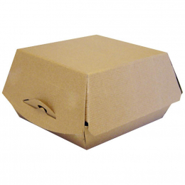 Boite hamburger rectangulaire carton kraft brun micro-cannelée (110x104x75mm) (x510)