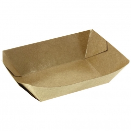 Barquette rectangulaire carton kraft brun 500ml (120x75x50mm) (x500)