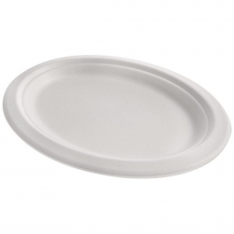 Assiette "Pulpy Rondy" blanche ovale (320x230mm) [500 (20x25)]