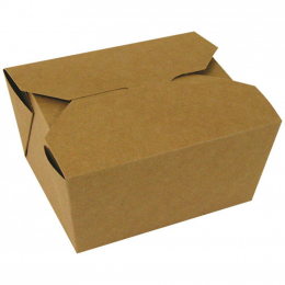 Boite "Firpack" biodégradable carton kraft brun 755ml (127x106x65mm) (x450)